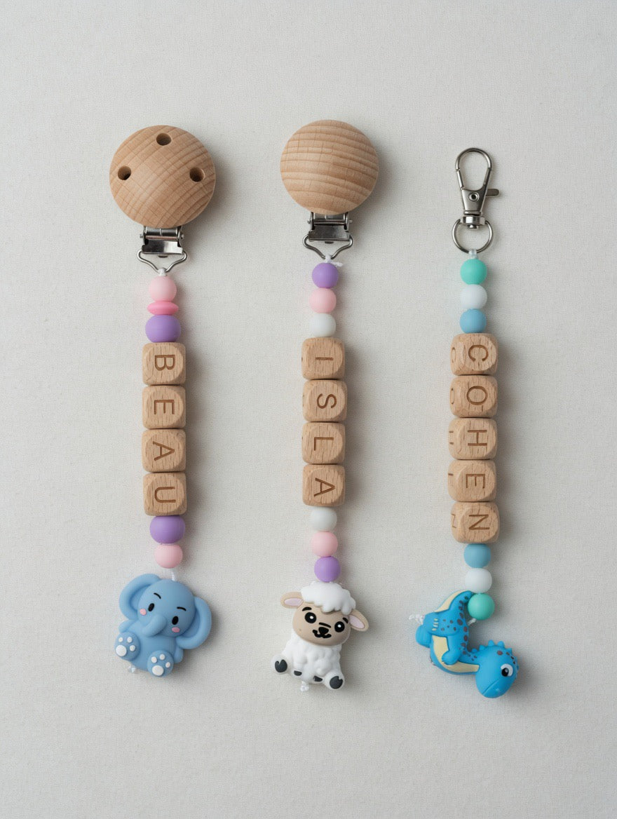 Personalised made to order Dummy clips (add name in order notes)